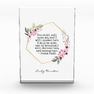 Beautiful Flowers Psalm 91 Acrylic Award