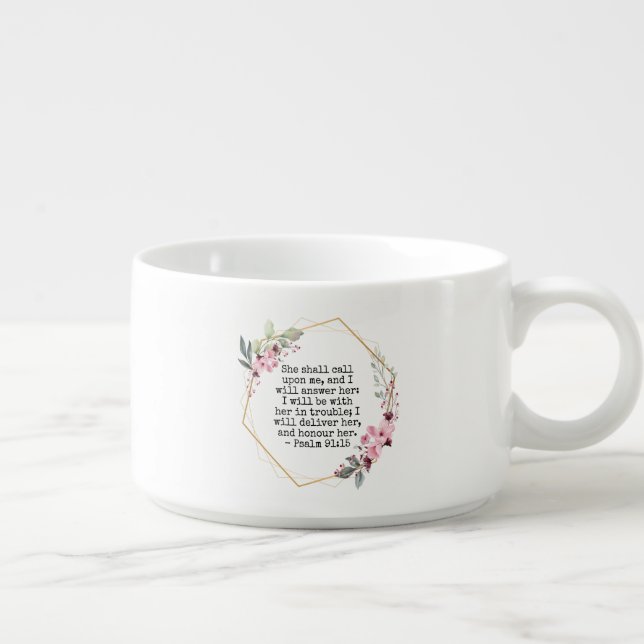 Beautiful Flowers Psalm 91 Bowl (Left)