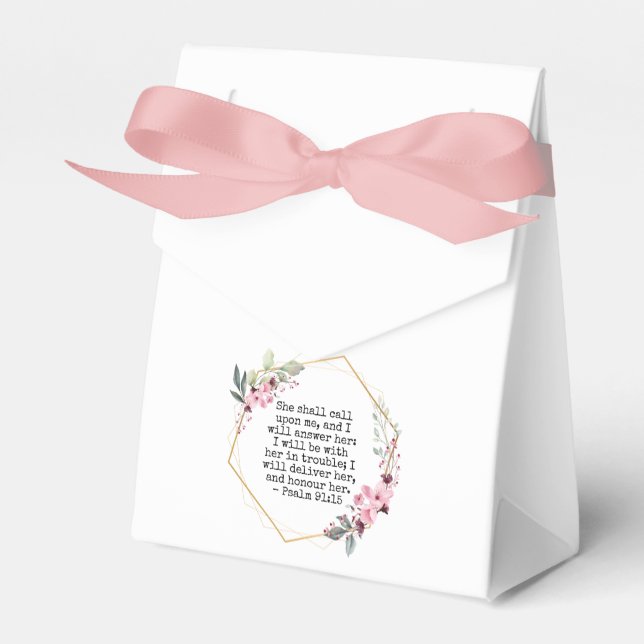 Beautiful Flowers Psalm 91 Favor Box (Front Side)