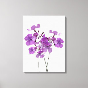 Beautiful flowers purple simple modern fine art canvas print