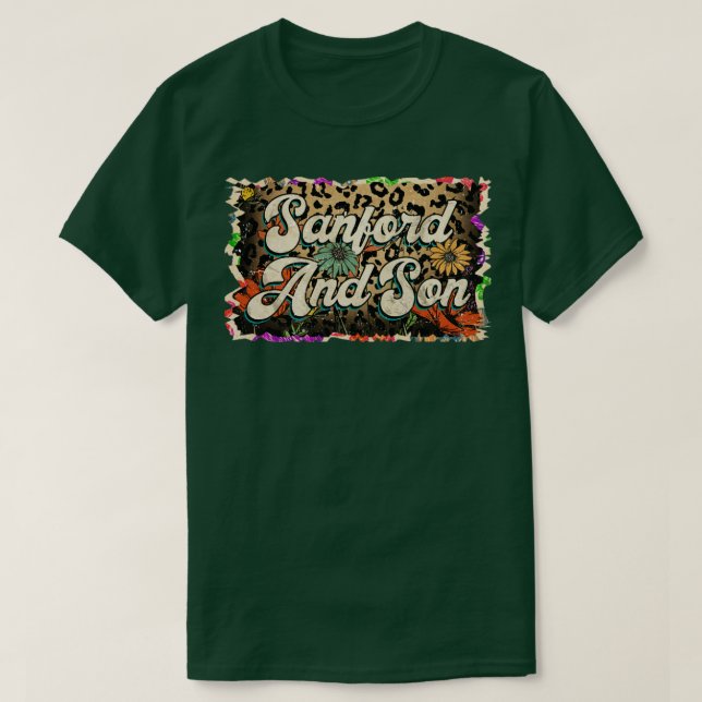Beautiful Flowers Sanford Pattern Proud Name  T-Shirt (Design Front)