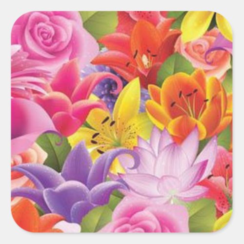 Beautiful Flowers Sticker Set