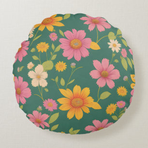 Beautiful flowers,summer,spring,flower arrangement round pillow