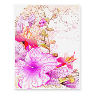 Beautiful flowers temporary tattoos