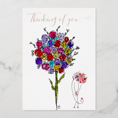 Beautiful Flowers Thinking of You Greeting Card