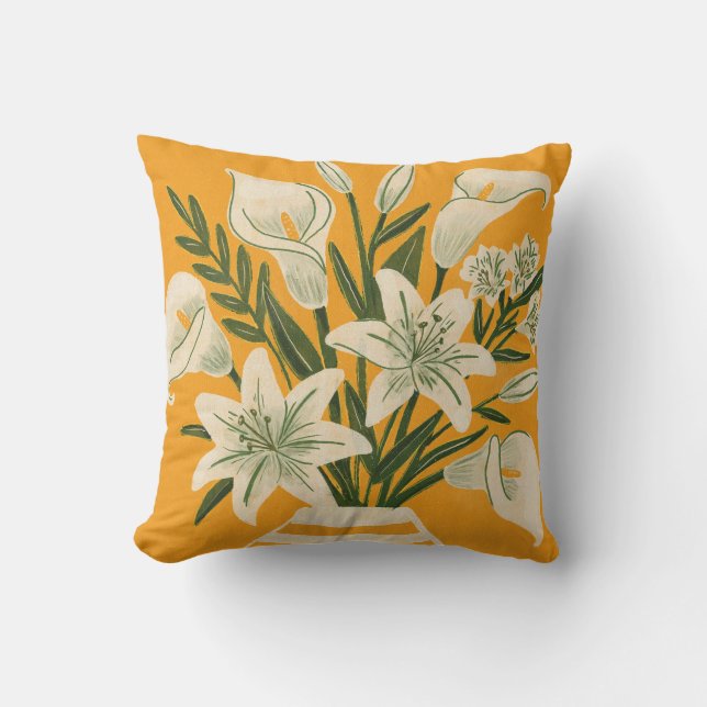 Beautiful Flowers Throw Pillow (Front)