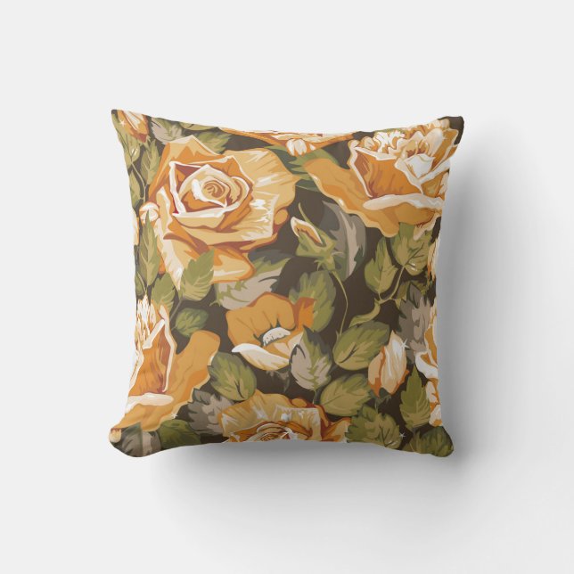 Beautiful Flowers Throw Pillow (Front)