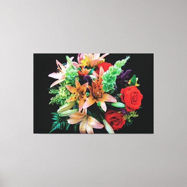 Beautiful Flowers Throw Pillow Canvas Print (Front)