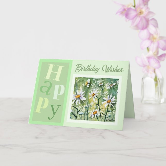 Beautiful Flowers Trendy Birthday Card (Orchid)