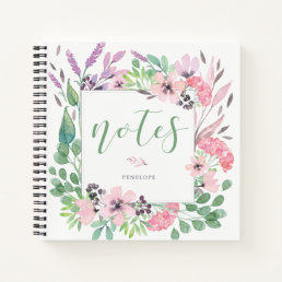 Beautiful Flowers | Watercolor Floral and Leaves Notebook