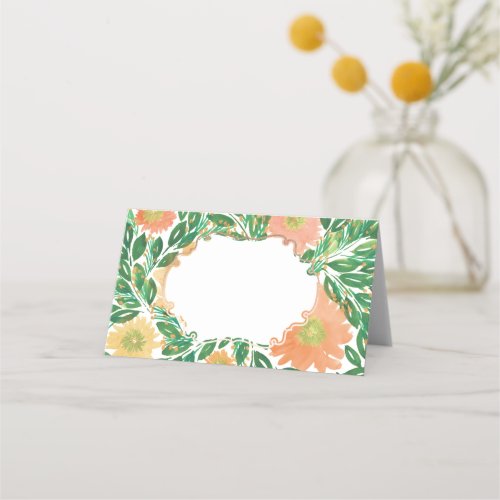 Beautiful Flowers Watercolor Painting Place Card