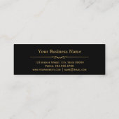Beautiful Flowers Wrapping Gold B&W Stripes Mini Business Card (Back)
