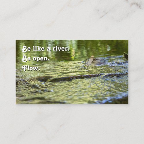 Beautiful flowing water with motivational quote business card