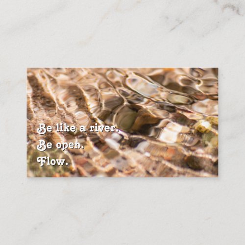 Beautiful flowing water with motivational quote business card