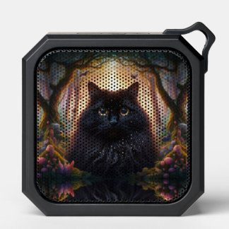 Beautiful Fluffy Black Cat with Gold Eyes Bluetooth Speaker