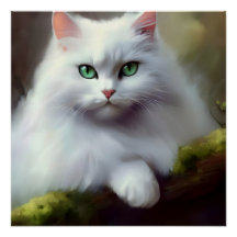 Beautiful Fluffy Cat Painting