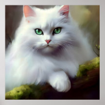 Beautiful Fluffy Cat Painting