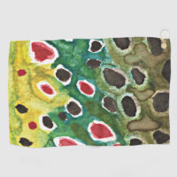 Beautiful Fly Fishing Brown Trout Golf Towel