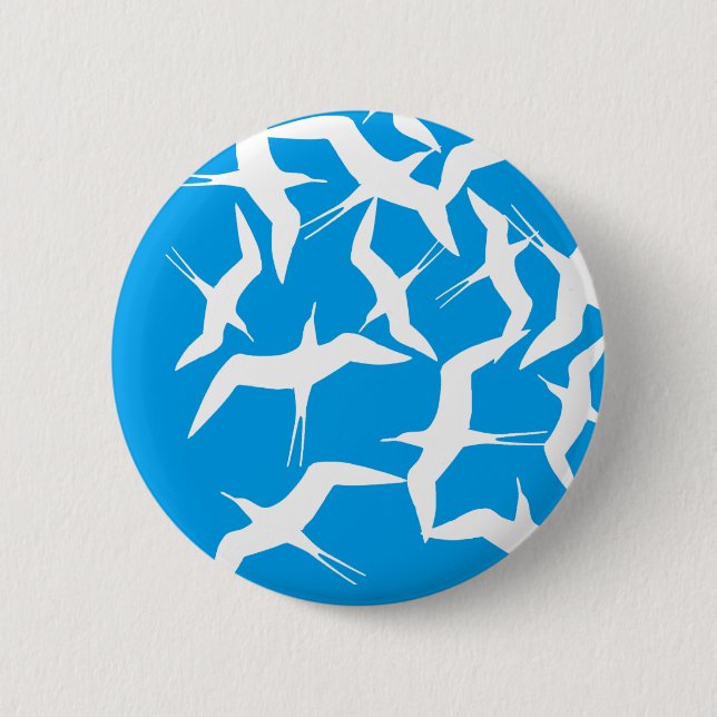 Beautiful Flying Birds Pattern Product Button (Front)