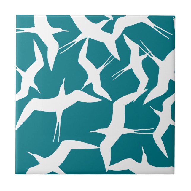 Beautiful Flying Birds Pattern Product Ceramic Tile (Front)