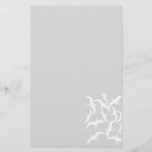 Beautiful Flying Birds Pattern Product Stationery
