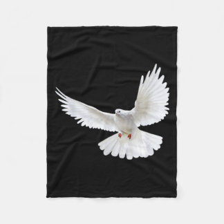 Beautiful Flying Peaceful White Dove Photo Silhoue Fleece Blanket