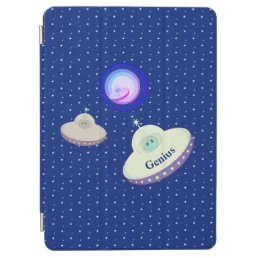 Beautiful Flying Saucers &amp; Stars on Blue iPad Air Cover