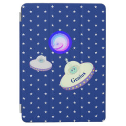 Beautiful Flying Saucers &amp; Stars on Blue iPad Smar iPad Air Cover