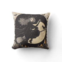 Beautiful flying witch pillow