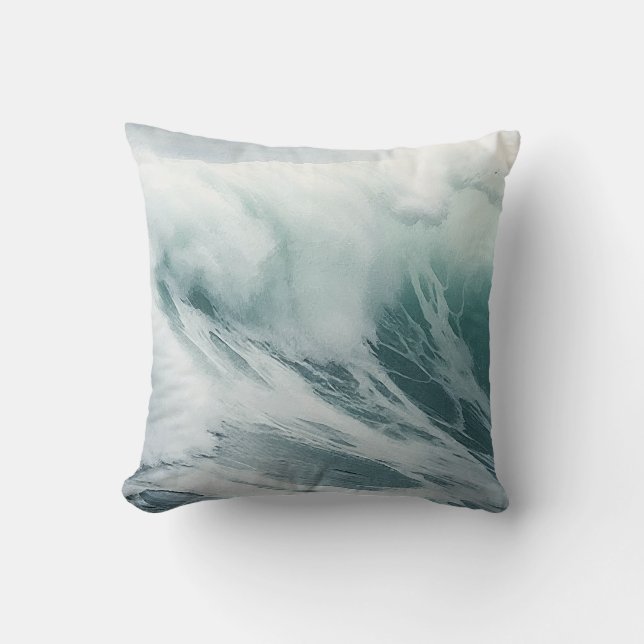 Beautiful Foaming waves  Throw Pillow (Front)