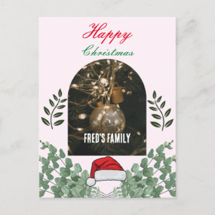 Beautiful Foliage arch photo merry christmas pink Postcard
