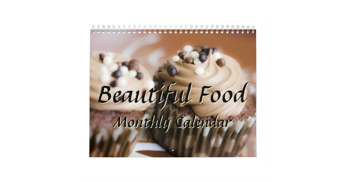 Beautiful Food Kitchen Chef Cooking Monthly Calendar | Zazzle.com