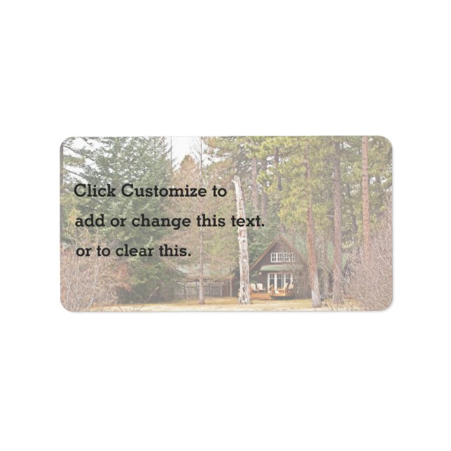 Beautiful Forest Cabin Label (Front)