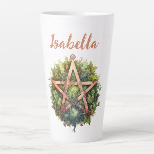 Beautiful Forest Pagan Pentagram Latte Mug