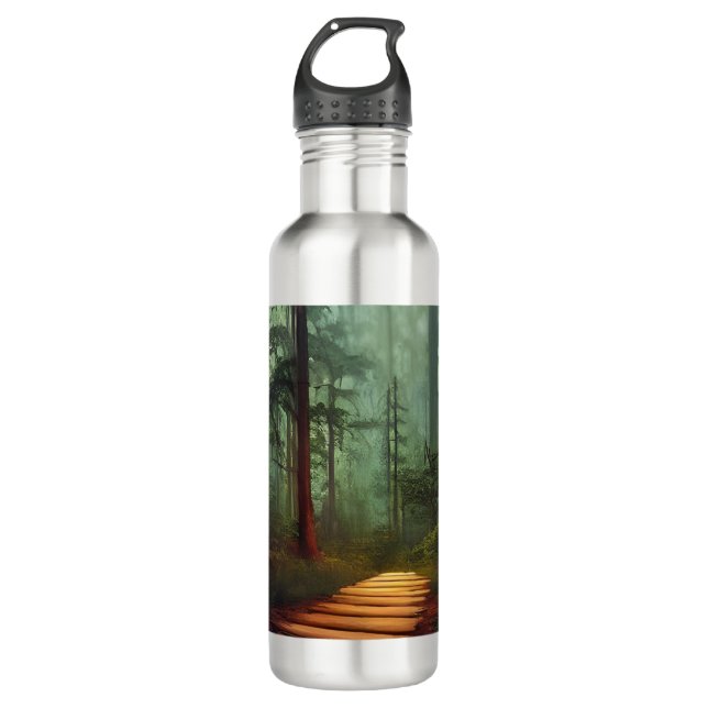 Beautiful Forest Path Digital Artwork  Stainless Steel Water Bottle (Front)