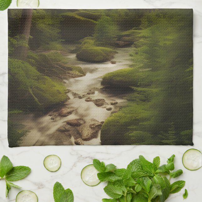  Beautiful Forest Scene   Kitchen Towel (Folded)