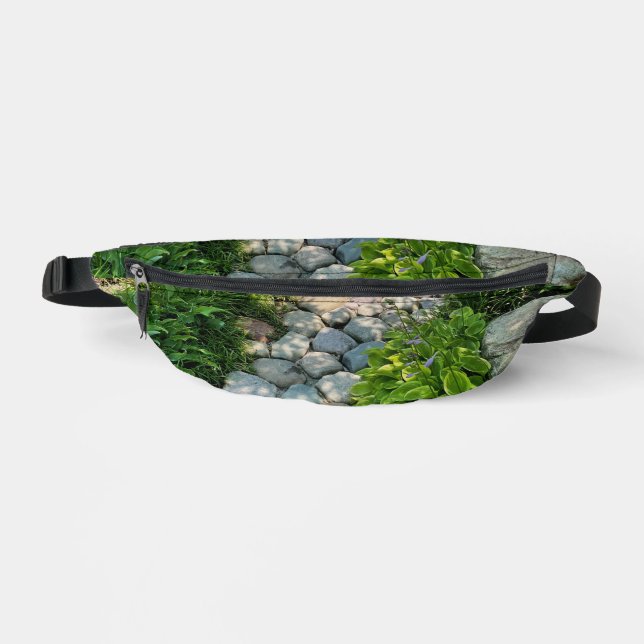 Beautiful forest scene sunny stone walkway photo  fanny pack (Front)