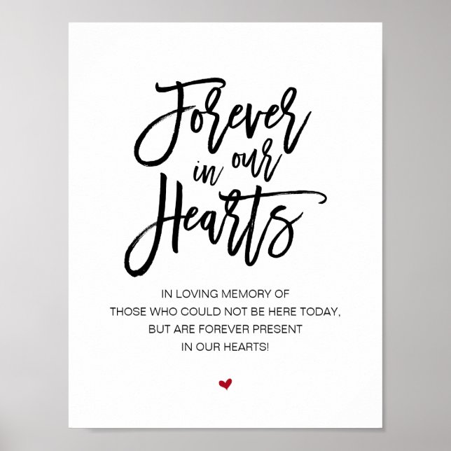 Beautiful Forever In Our Hearts, Black Memorial Poster (Front)