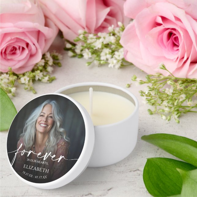 Beautiful Forever in our Hearts Photo Memorial Mini Candle Favors (Insitu (Wedding))
