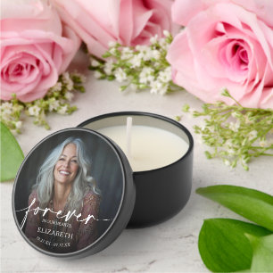 Beautiful Forever in our Hearts Photo Memorial Mini Candle Favors