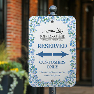 Beautiful Forget Me Not Border Reserved Parking Metal Sign