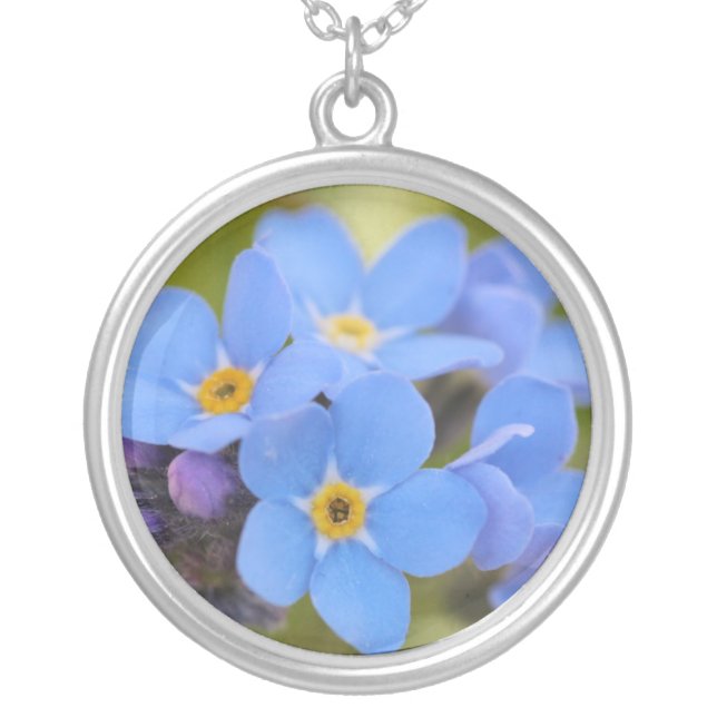 Beautiful Forget-Me-Not Flower Necklace (Front)