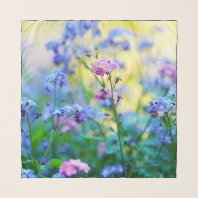 Beautiful Forget-Me-Not Flowers Scarf (Front)