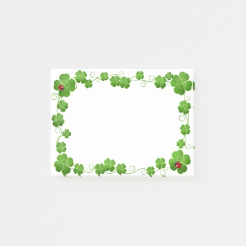 Beautiful Four_Leaf Clovers  Ladybugs Post_it Not Post_it Notes