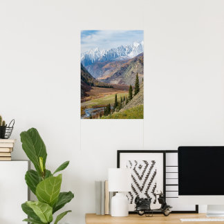 Beautiful Four Seaons with Snow Mountains Poster