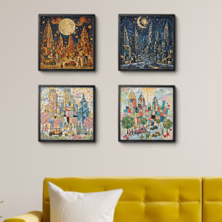 Beautiful Four Seasons In The Big City Peel And Stick Photo Tile