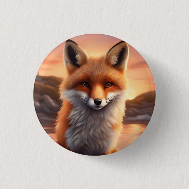 Beautiful Fox Button (Front)