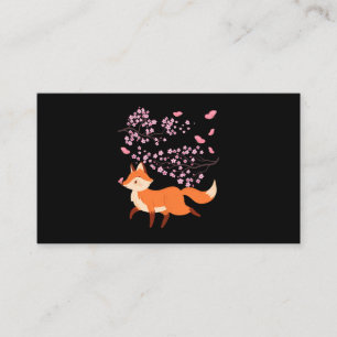 Beautiful Fox Cherry Blossom Japan Business Card