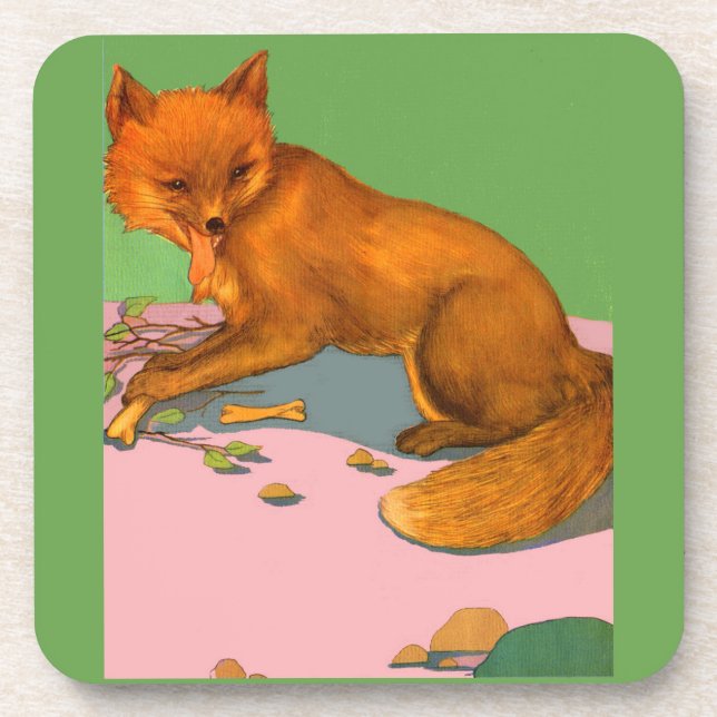 beautiful fox drink coaster (Front)