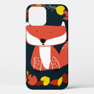 Beautiful fox in winter forest pattern iPhone 12 case